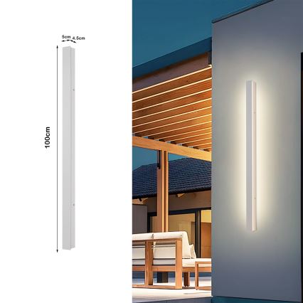 Brilagi - LINEAR LED utomhusväggarmatur 22W/230V 3000K IP65 100 cm vit Ra 90