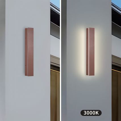 Brilagi - LED utomhusvägglampa LINEAR LED/8W/230V 3000K IP65 30 cm brun CRI 90