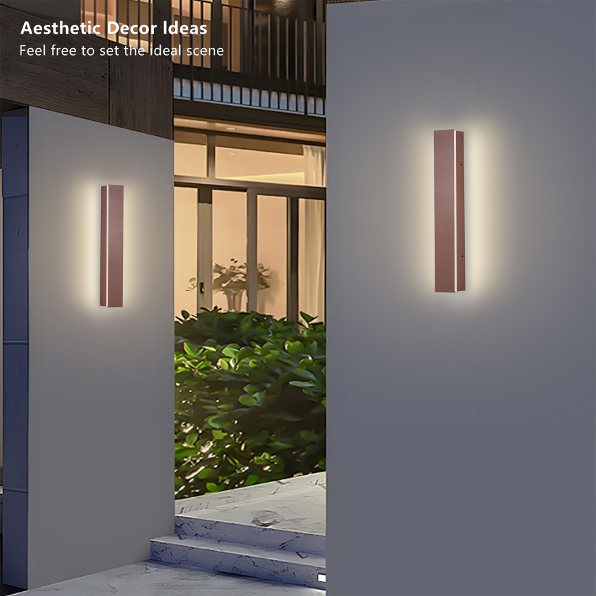 Brilagi - LED utomhusvägglampa LINEAR LED/8W/230V 3000K IP65 30 cm brun CRI 90
