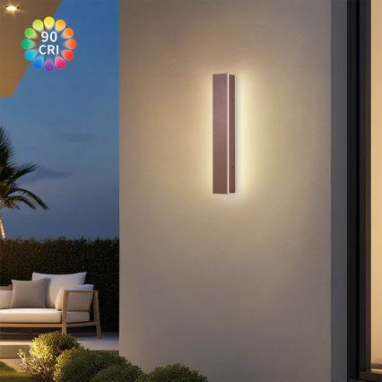 Brilagi - LED utomhusvägglampa LINEAR LED/8W/230V 3000K IP65 30 cm brun CRI 90