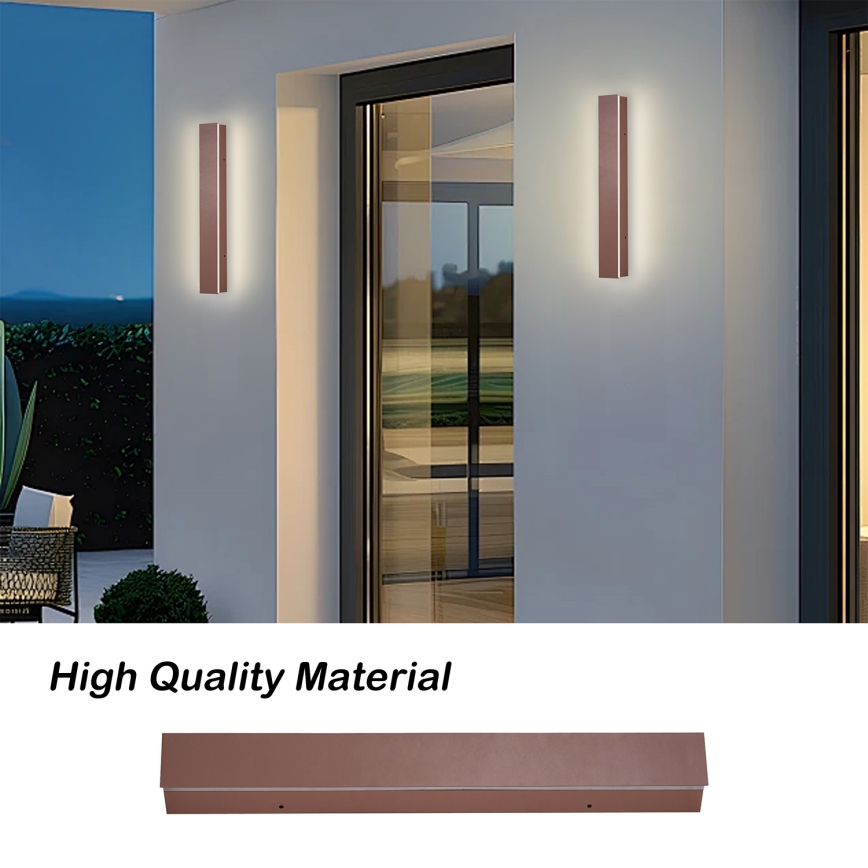 Brilagi - LED utomhusvägglampa LINEAR LED/8W/230V 3000K IP65 30 cm brun CRI 90