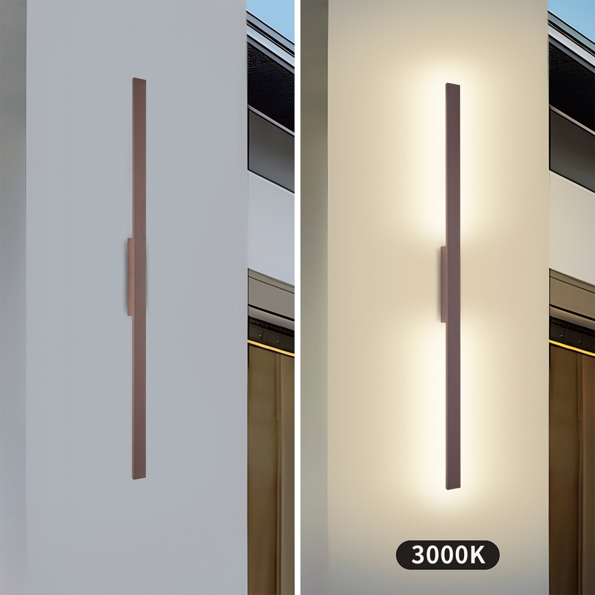 Brilagi - LED utomhusväggarmatur LUNA LED/24W/230V 3000K IP65 100 cm brun CRI 90