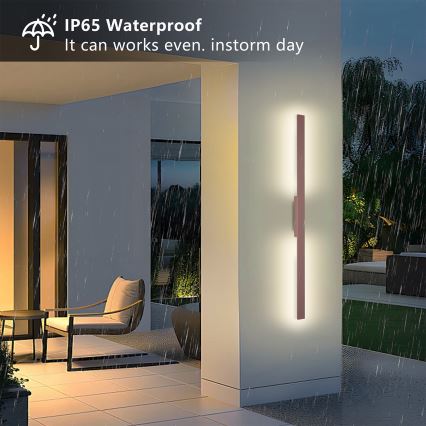Brilagi - LED utomhusväggarmatur LUNA LED/24W/230V 3000K IP65 100 cm brun CRI 90