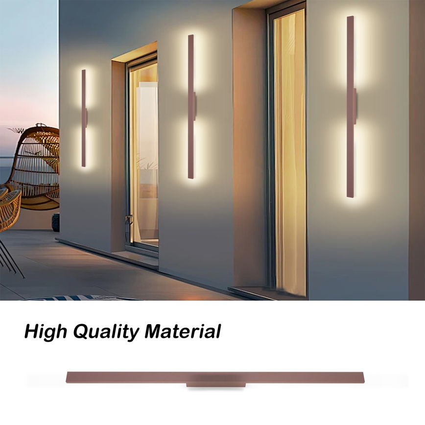 Brilagi - LED utomhusväggarmatur LUNA LED/24W/230V 3000K IP65 100 cm brun CRI 90