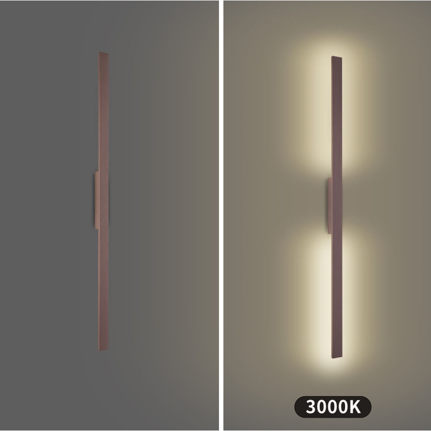 Brilagi - LED utomhusväggarmatur LUNA LED/24W/230V 3000K IP65 100 cm brun CRI 90