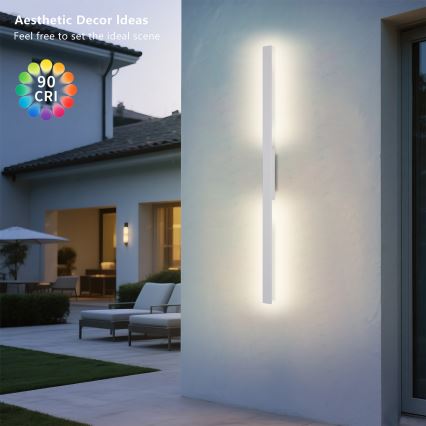 Brilagi - LED utomhusväggarmatur LUNA LED/24W/230V 3000K IP65 100 cm vit CRI 90