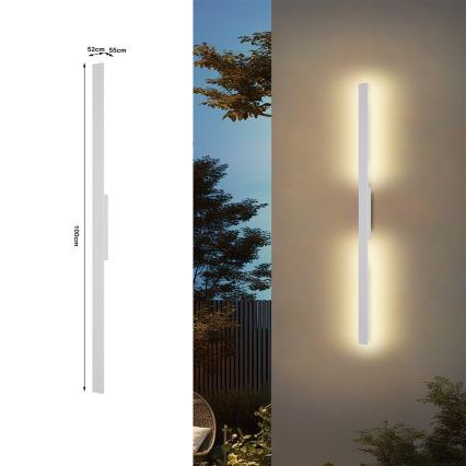 Brilagi - LED utomhusväggarmatur LUNA LED/24W/230V 3000K IP65 100 cm vit CRI 90