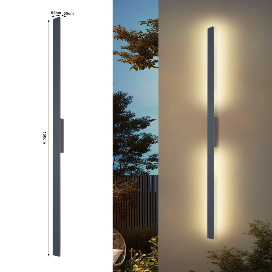 Brilagi - LED utomhusvägglampa LUNA LED/30W/230V 4000K IP65 150 cm antracit CRI 90