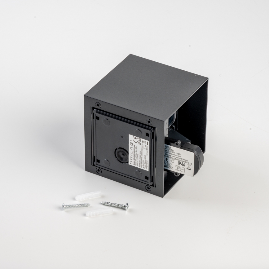 BRILAGI - LED utomhusväggarmatur med rörelsesensor CUBE LED/6W/230V svart IP65