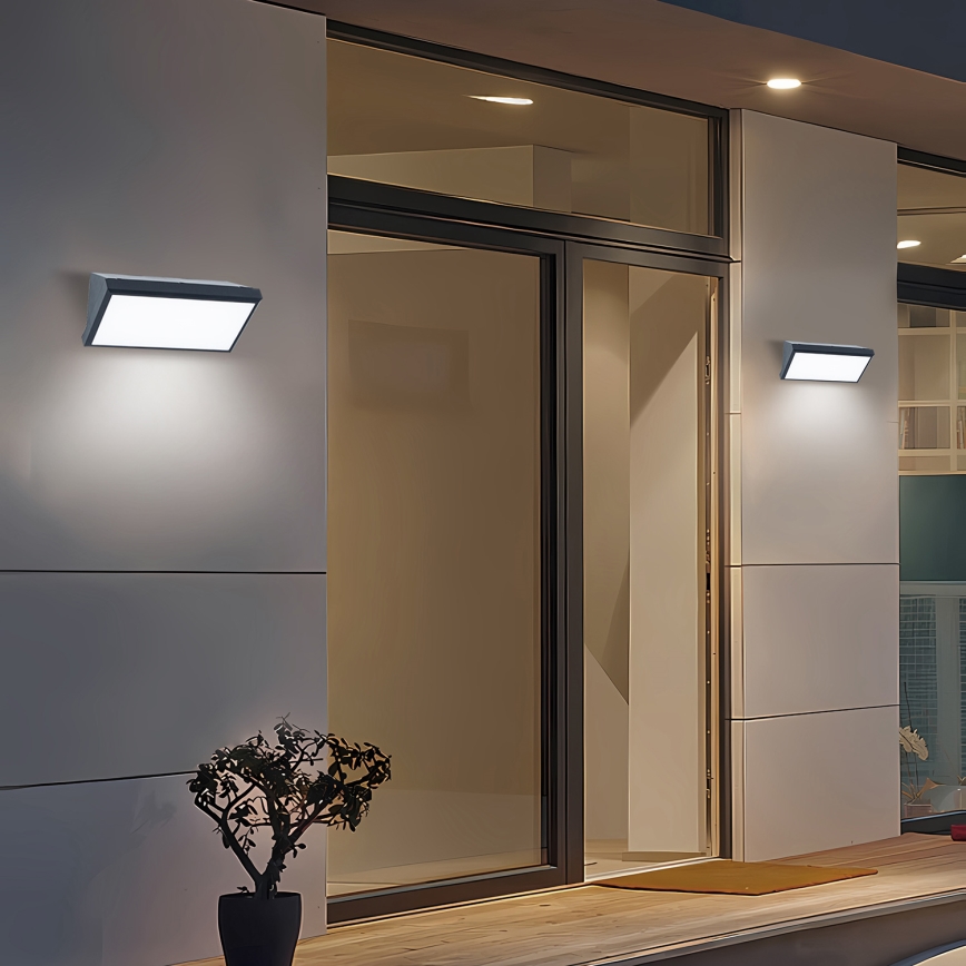 Brilagi - LED utomhusväggarmatur med sensor TRIANGLE LED/20W/230V antracit IP65