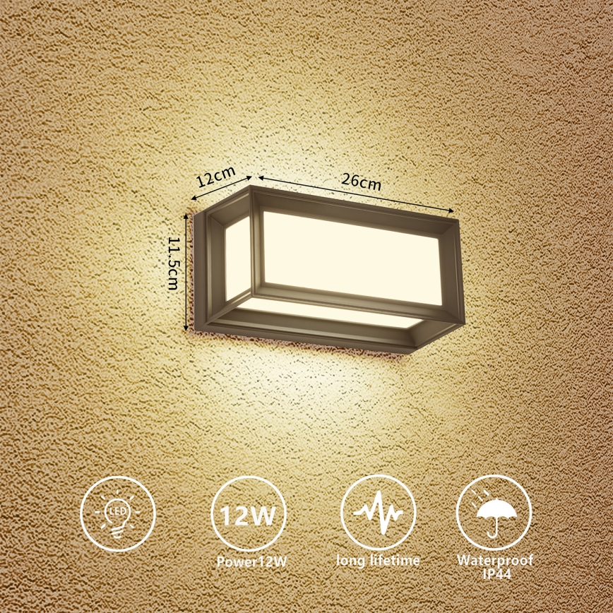 BRILAGI - LED utomhusvägglampa PARKER LED/12W/230V 3000/4500/6000K antracit IP44