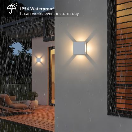 Brilagi - LED utomhusväggarmatur QUADRAY LED/6W/230V vit IP54