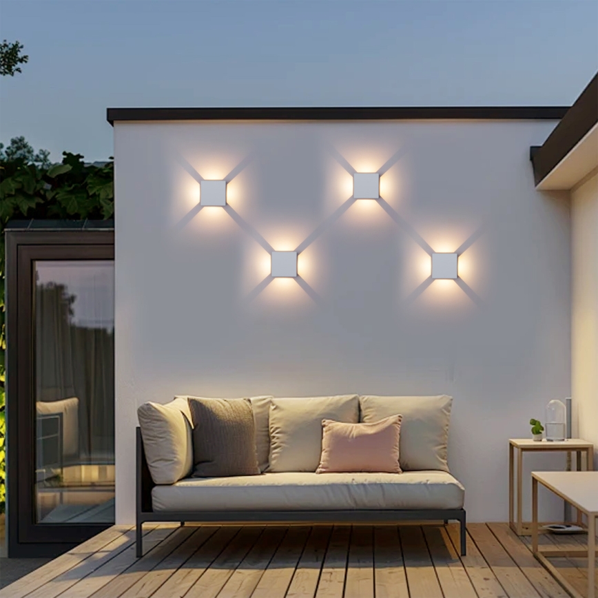 Brilagi - LED utomhusväggarmatur QUADRAY LED/6W/230V vit IP54