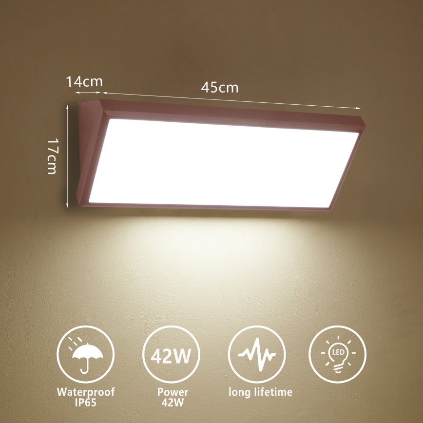 Brilagi - LED utomhusvägglampa TRIANGLE LED/42W/230V 3000/4000/6500K 45 cm brun IP65