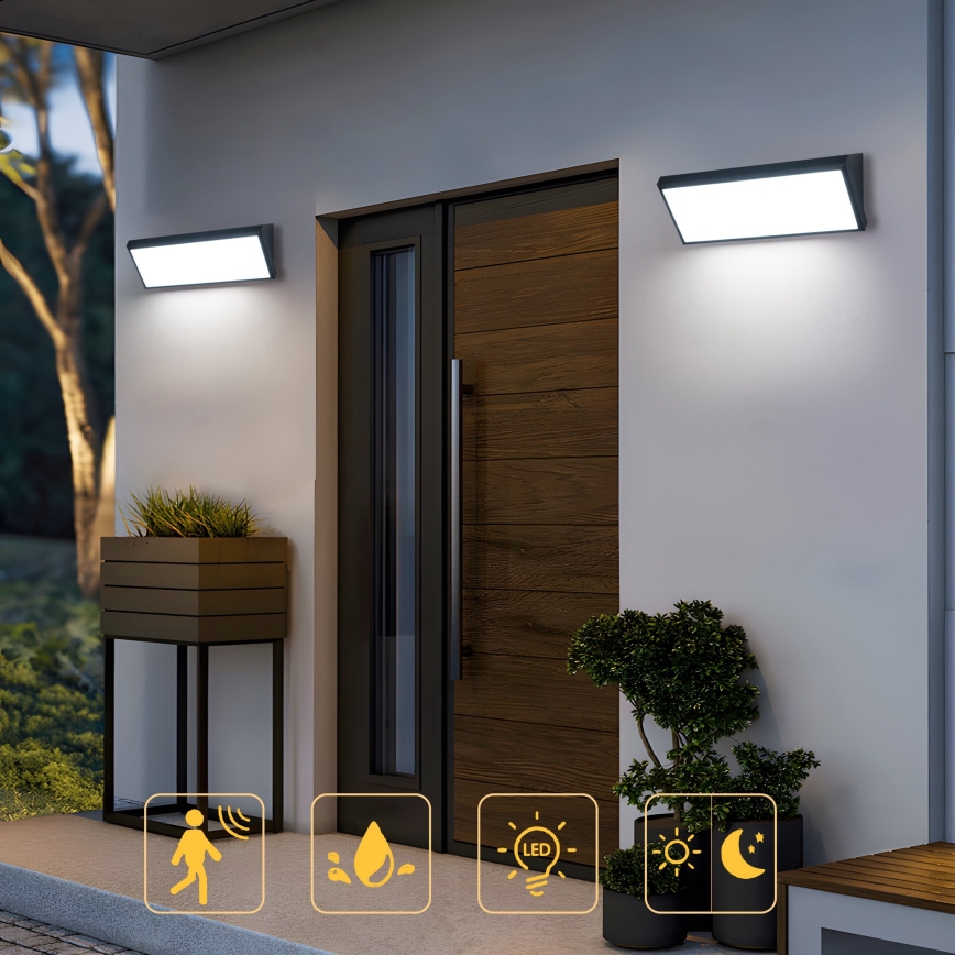 Brilagi - LED utomhusvägglampa TRIANGLE LED/42W/230V 3000/4000/6500K 45 cm svart IP65