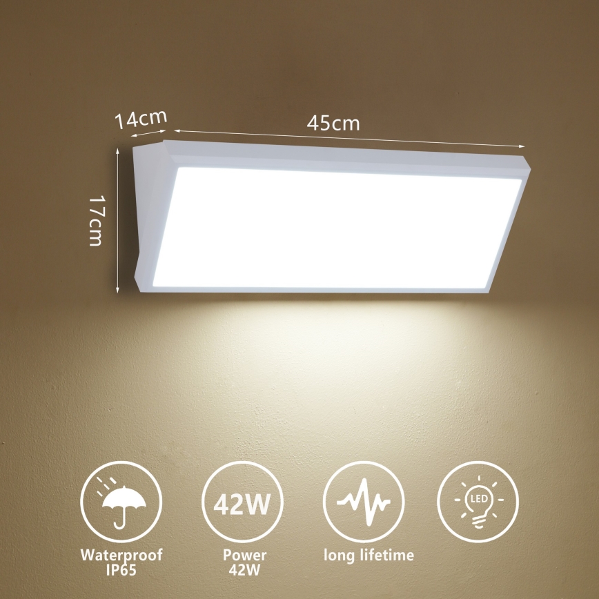 Brilagi - LED utomhusväggarmatur TRIANGLE LED/42W/230V 3000/4000/6500K 45 cm vit IP65