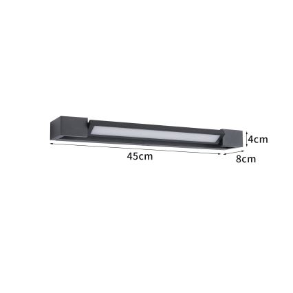 BRILAGI - LED Utomhus väggarmatur AQUA LINE LED/12W/230V 45 cm IP44 svart CRI 90