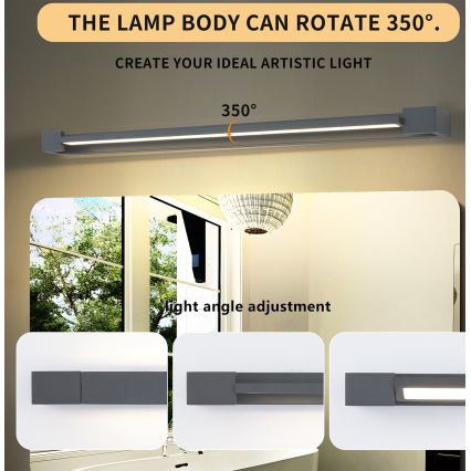 Brilagi - LED utomhusväggarmatur AQUA LINE LED/24W/230V 90 cm IP44 antracit CRI 90