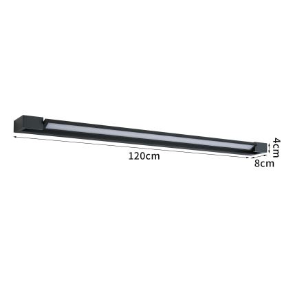 BRILAGI - LED Utomhus väggarmatur AQUA LINE LED/36W/230V 120 cm IP44 svart CRI 90