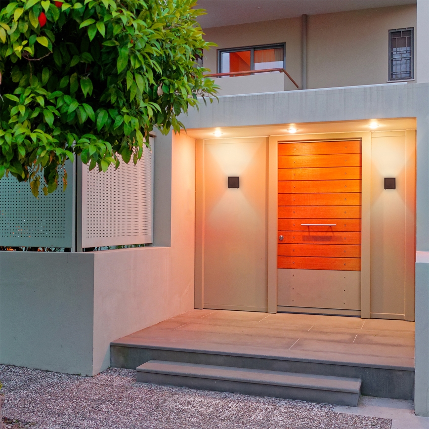 Brilagi - LED utomhusvägglampa CUBE LED/6W/230V brun IP54