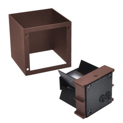 Brilagi - LED utomhusvägglampa CUBE LED/6W/230V brun IP54