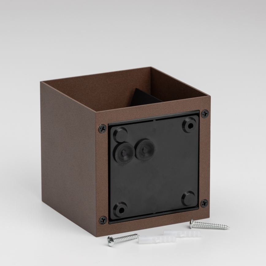 BRILAGI - LED utomhusvägglampa CUBE LED/6W/230V brun IP54