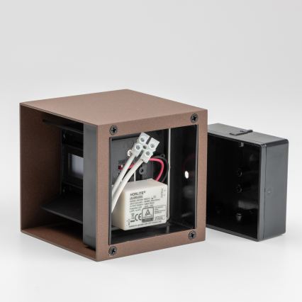 BRILAGI - LED utomhusvägglampa CUBE LED/6W/230V brun IP54