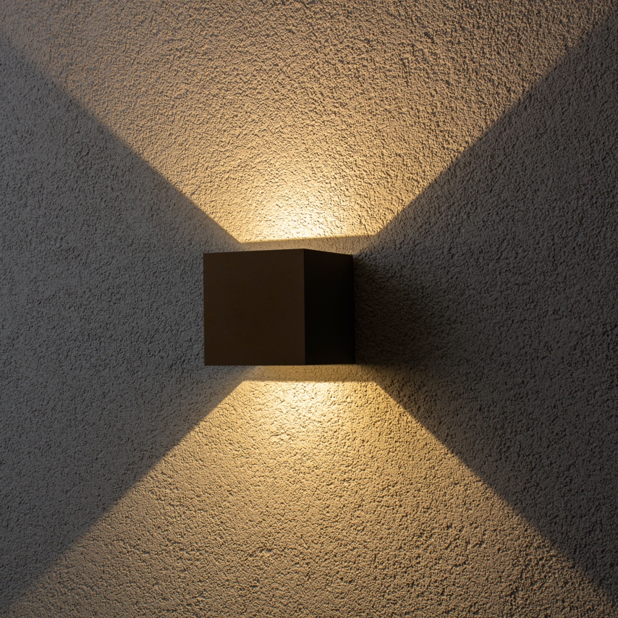 BRILAGI - LED utomhusvägglampa CUBE LED/6W/230V brun IP54