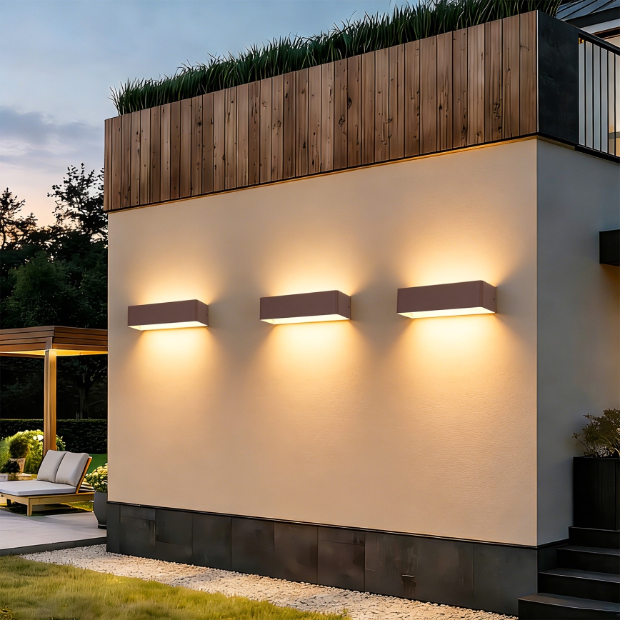 Brilagi - LED utomhusvägglampa DONNANI LED/12W/230V 30 cm brun IP44