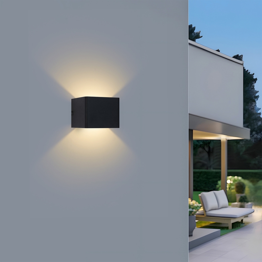 BRILAGI - LED utomhusvägglampa DONNANI LED/5W/230V 10 cm svart IP44
