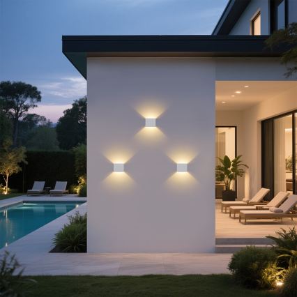 Brilagi - LED utomhusvägglampa DONNANI LED/5W/230V 10 cm vit IP44