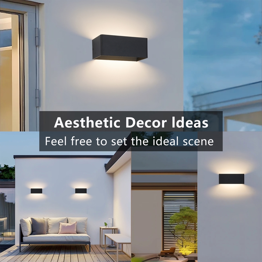 BRILAGI - LED utomhusvägglampa DONNANI LED/7W/230V 20 cm svart IP44