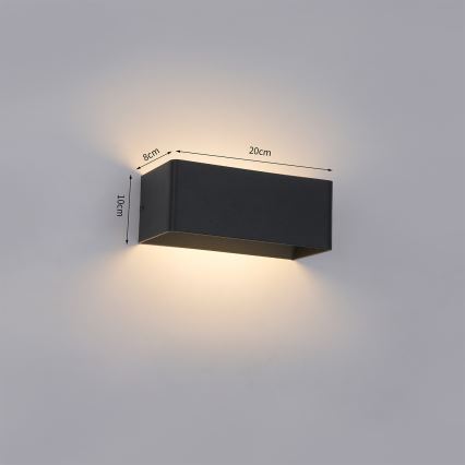 BRILAGI - LED utomhusvägglampa DONNANI LED/7W/230V 20 cm svart IP44