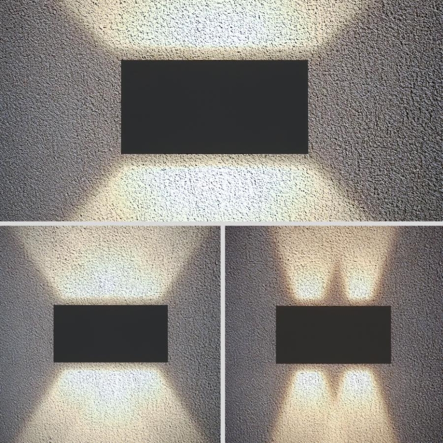 Brilagi - LED utomhusvägglampa DOUBLE CUBE LED/12W/230V antracit IP65