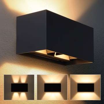 Brilagi - LED utomhusvägglampa DOUBLE CUBE LED/12W/230V svart IP65
