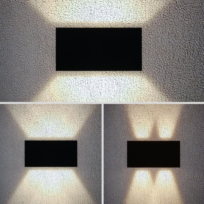 Brilagi - LED utomhusvägglampa DOUBLE CUBE LED/12W/230V svart IP65