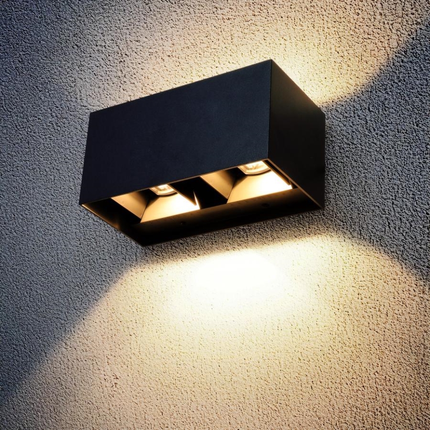 Brilagi - LED utomhusvägglampa DOUBLE CUBE LED/12W/230V svart IP65