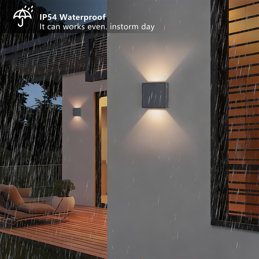 Brilagi - LED utomhusvägglampa DOUBLERAY LED/6W/230V antracit IP54