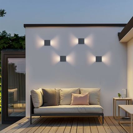 Brilagi - LED utomhusvägglampa DOUBLERAY LED/6W/230V antracit IP54