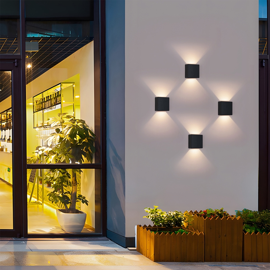 Brilagi - LED utomhusvägglampa DOUBLERAY LED/6W/230V svart IP54