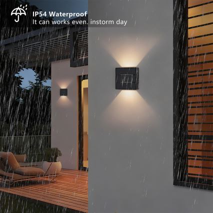 Brilagi - LED Utomhusvägglampa DOUBLERAY LINE LED/6W/230V svart IP54