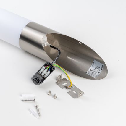 BRILAGI - LED-utomhusvägglampa ELIA 1xE27/7W/230V 4000K IP44 matt krom