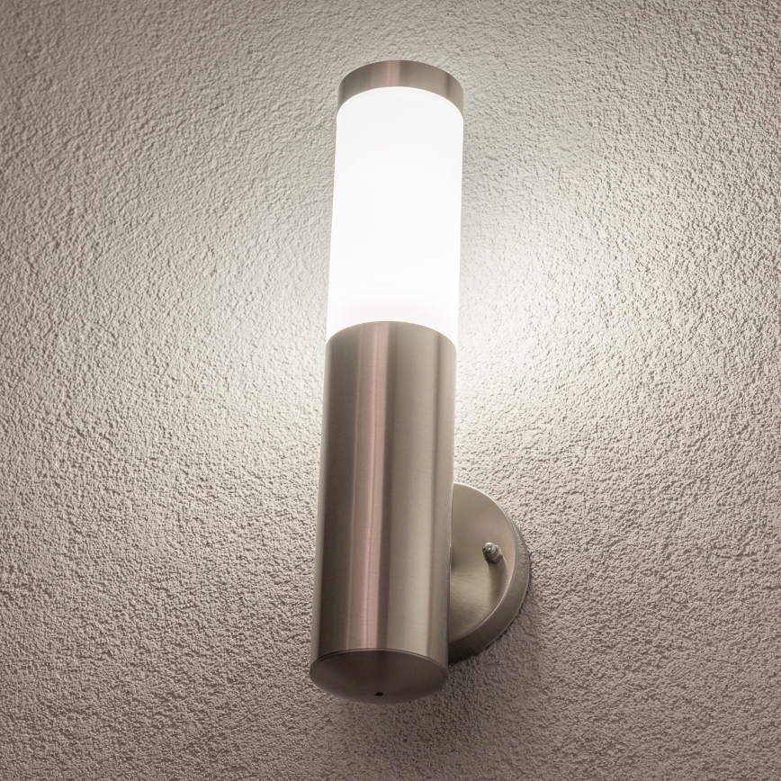 BRILAGI - LED utomhusvägglampa ELIA 1xE27/7W/230V 4000K IP44 mattkrom