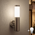 BRILAGI - LED utomhusvägglampa ELIA 1xE27/7W/230V 4000K IP44 mattkrom