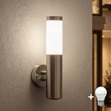 BRILAGI - LED utomhusvägglampa ELIA 1xE27/7W/230V 4000K IP44 mattkrom