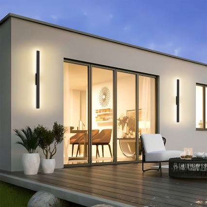 Brilagi - LED utomhusvägglampa LUNA 24W/230V 3000K IP65 100 cm svart CRI 90