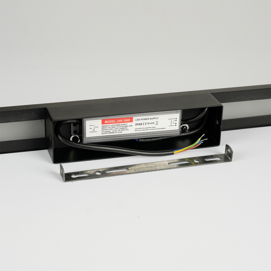 Brilagi - LED utomhusvägglampa LUNA 24W/230V 4000K IP65 100 cm svart CRI 90