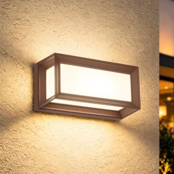 Brilagi - LED utomhusvägglampa med rörelsesensor PARKER LED/12W/230V brun IP44
