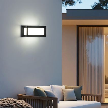 Brilagi - LED utomhusväggarmatur med sensor PARKER LED/12W/230V svart IP44