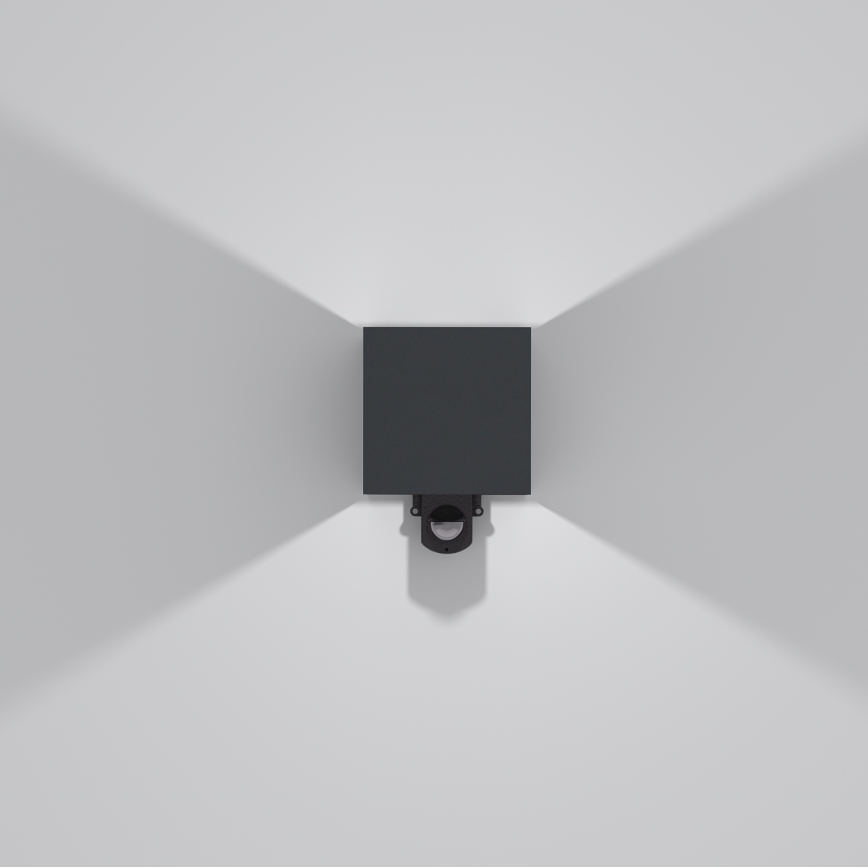 Brilagi - LED utomhusvägglampa med sensor CUBE LED/6W/230V antracit IP65